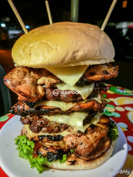 【Dinosaur Burger (MONSTER or TOWER?!) - The Kuching Style!】 - Teaspoon